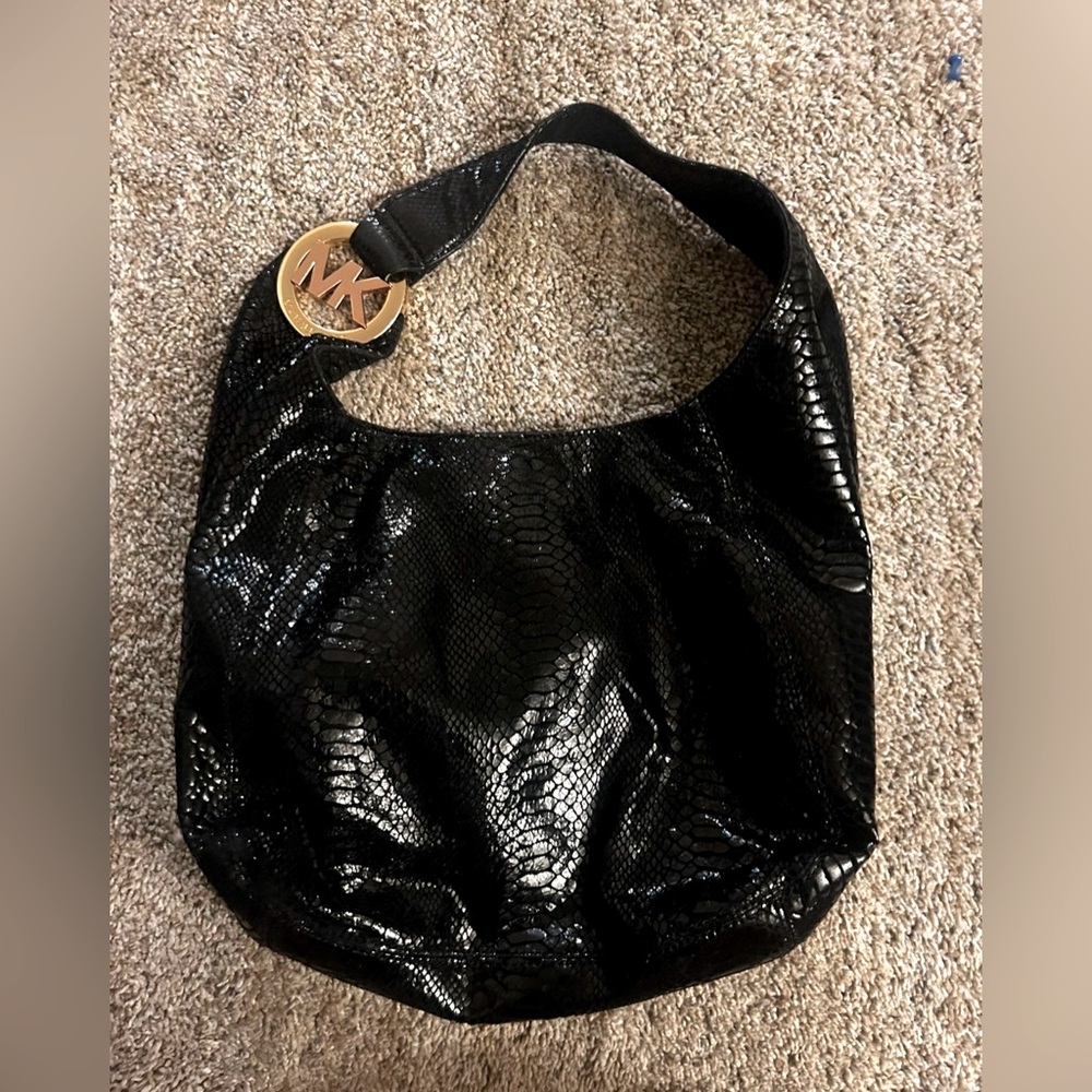 Michael Kors Snake Patent Print Hand Bag
